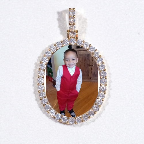 3D Oval Custom Picture Pendant