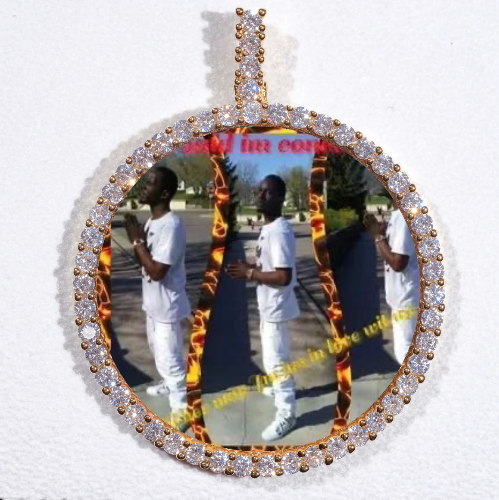 LARGE 3D CIRCLE CUSTOM PICTURE PENDANT
