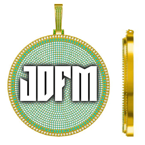 CUSTOM LETTER NECKLACE 3D BIG DISC