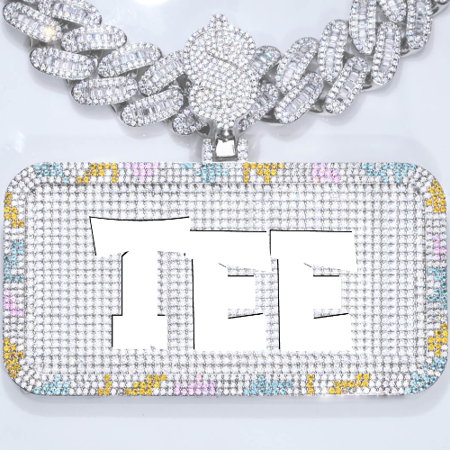 CUSTOM LETTER NECKLACE 3D COLORFUL SQUARE