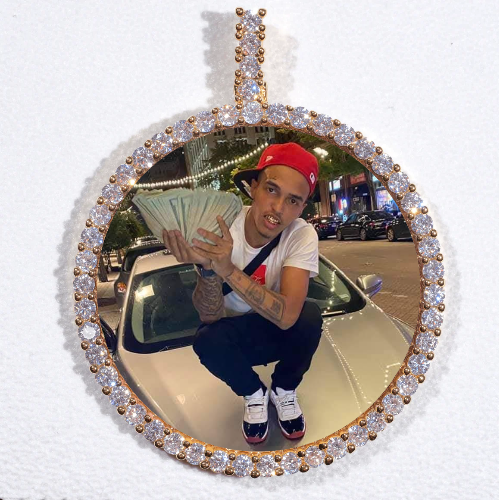 LARGE 3D CIRCLE CUSTOM PICTURE PENDANT