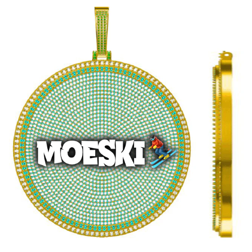 CUSTOM LETTER NECKLACE 3D BIG DISC