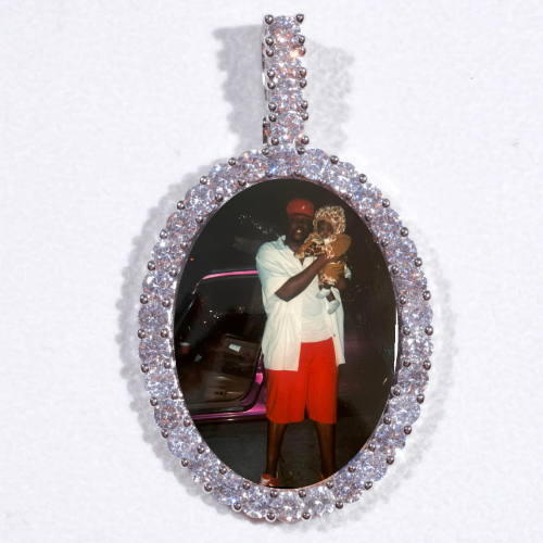 Large 3D Oval Custom Picture Pendant