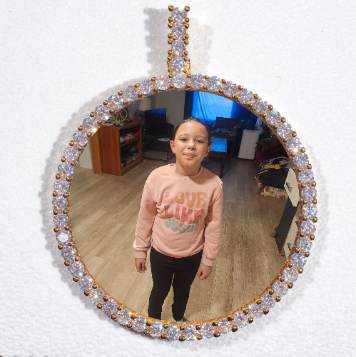 LARGE 3D CIRCLE CUSTOM PICTURE PENDANT