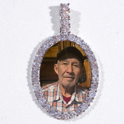 Large 3D Oval Custom Picture Pendant