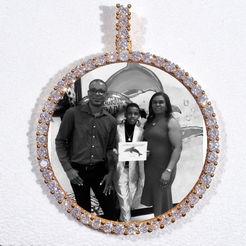 LARGE 3D CIRCLE CUSTOM PICTURE PENDANT