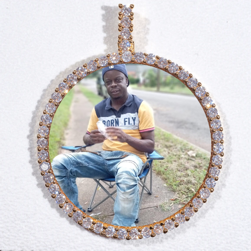 LARGE 3D CIRCLE CUSTOM PICTURE PENDANT
