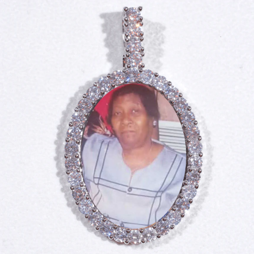Large 3D Oval Custom Picture Pendant