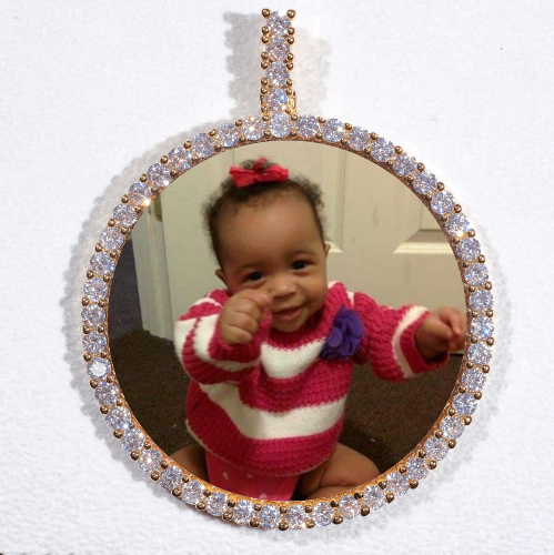 LARGE 3D CIRCLE CUSTOM PICTURE PENDANT
