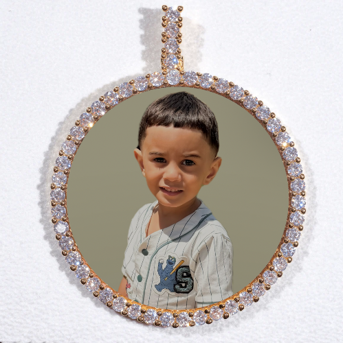 LARGE 3D CIRCLE CUSTOM PICTURE PENDANT