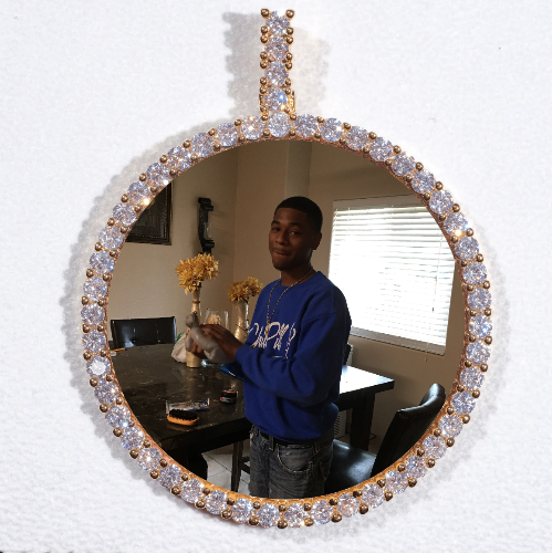 LARGE 3D CIRCLE CUSTOM PICTURE PENDANT