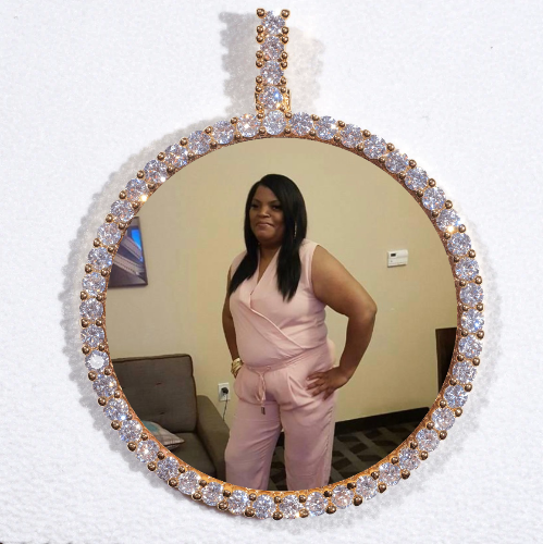 LARGE 3D CIRCLE CUSTOM PICTURE PENDANT