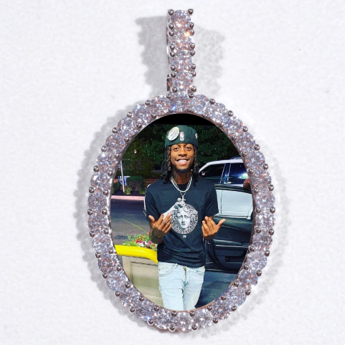 Large 3D Oval Custom Picture Pendant