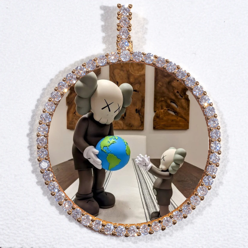 LARGE 3D CIRCLE CUSTOM PICTURE PENDANT