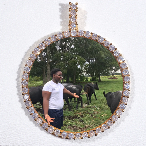 LARGE 3D CIRCLE CUSTOM PICTURE PENDANT