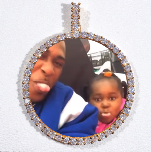 LARGE 3D CIRCLE CUSTOM PICTURE PENDANT