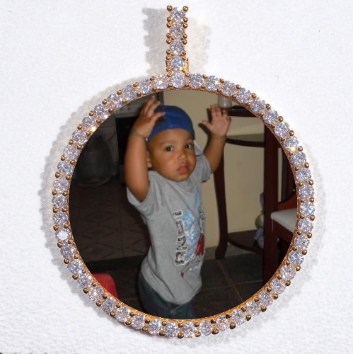 LARGE 3D CIRCLE CUSTOM PICTURE PENDANT