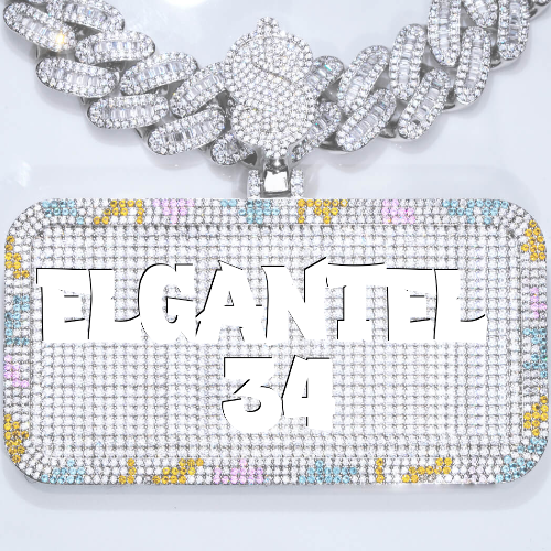 CUSTOM LETTER NECKLACE 3D COLORFUL SQUARE