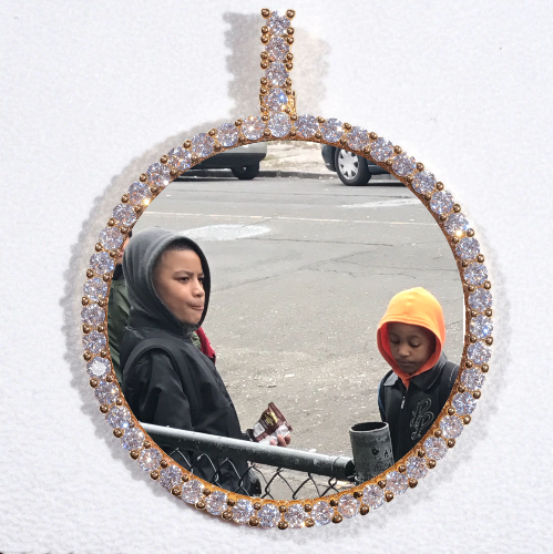 LARGE 3D CIRCLE CUSTOM PICTURE PENDANT