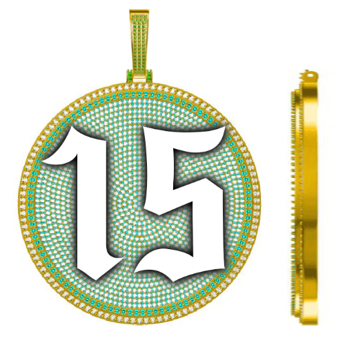 CUSTOM LETTER NECKLACE 3D BIG DISC