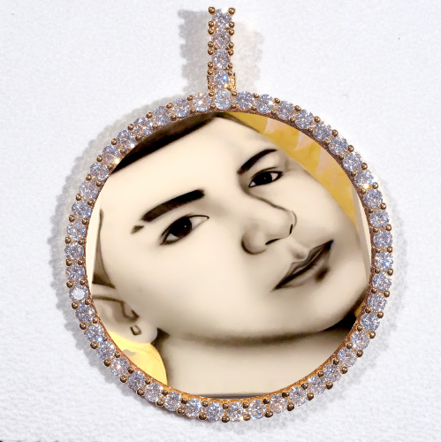 LARGE 3D CIRCLE CUSTOM PICTURE PENDANT