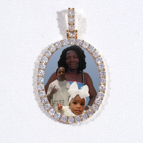 3D Oval Custom Picture Pendant