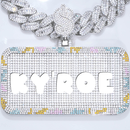CUSTOM LETTER NECKLACE 3D COLORFUL SQUARE