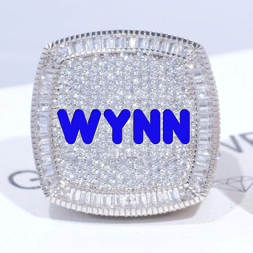 CUSTOM LETTER 3D ICED RING