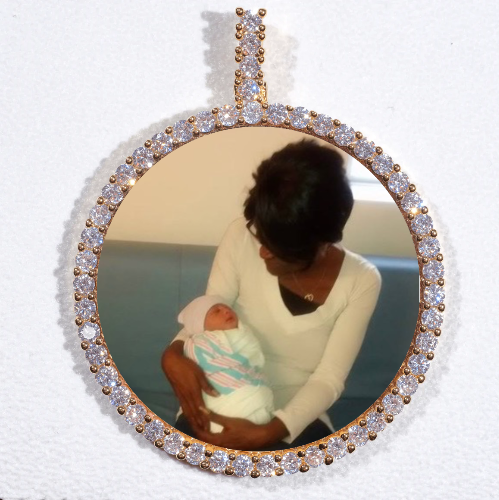 LARGE 3D CIRCLE CUSTOM PICTURE PENDANT