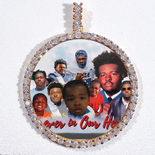 LARGE 3D CIRCLE CUSTOM PICTURE PENDANT
