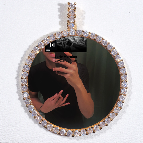 LARGE 3D CIRCLE CUSTOM PICTURE PENDANT