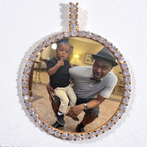 LARGE 3D CIRCLE CUSTOM PICTURE PENDANT