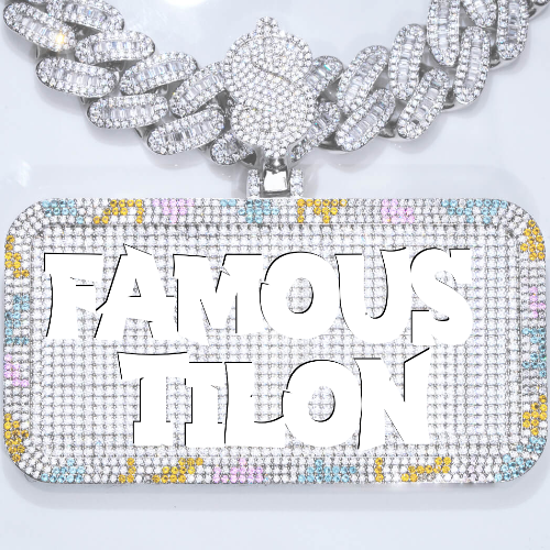 CUSTOM LETTER NECKLACE 3D COLORFUL SQUARE