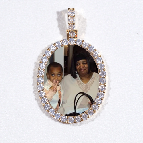 3D Oval Custom Picture Pendant