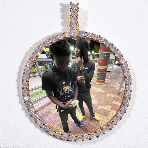 LARGE 3D CIRCLE CUSTOM PICTURE PENDANT