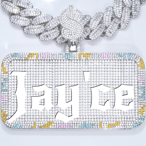 CUSTOM LETTER NECKLACE 3D COLORFUL SQUARE