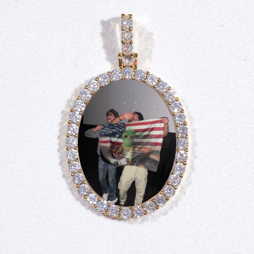 3D Oval Custom Picture Pendant