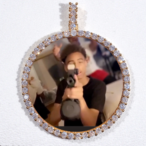 LARGE 3D CIRCLE CUSTOM PICTURE PENDANT