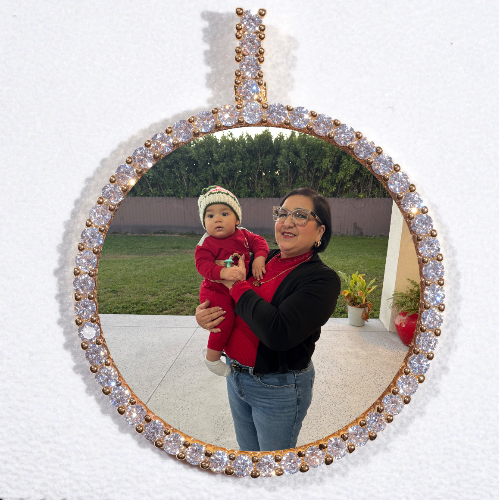 LARGE 3D CIRCLE CUSTOM PICTURE PENDANT