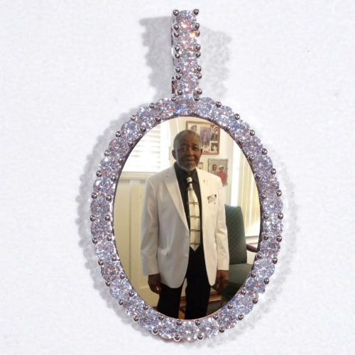 Large 3D Oval Custom Picture Pendant