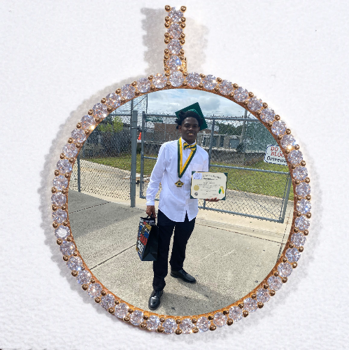 LARGE 3D CIRCLE CUSTOM PICTURE PENDANT