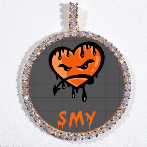 LARGE 3D CIRCLE CUSTOM PICTURE PENDANT