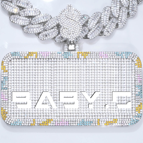 CUSTOM LETTER NECKLACE 3D COLORFUL SQUARE