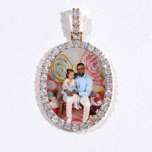 3D Oval Custom Picture Pendant