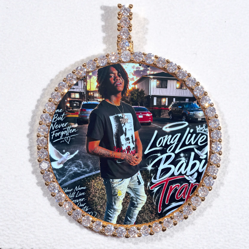 LARGE 3D CIRCLE CUSTOM PICTURE PENDANT