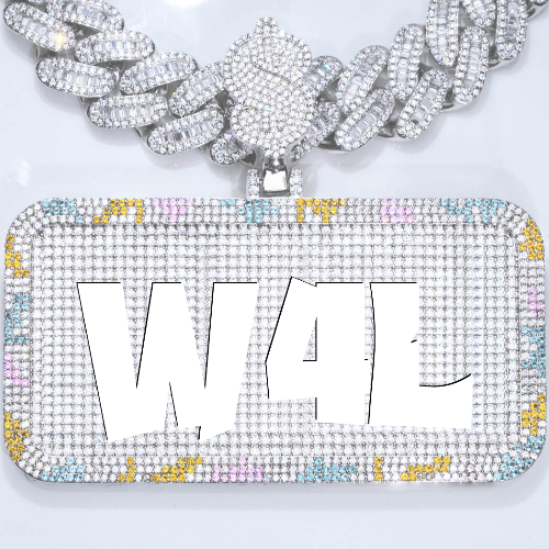 CUSTOM LETTER NECKLACE 3D COLORFUL SQUARE