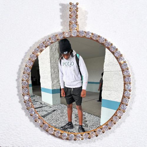 LARGE 3D CIRCLE CUSTOM PICTURE PENDANT