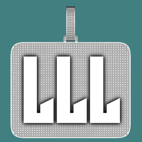 CUSTOM LETTER NECKLACE 3D BIG SQUARE