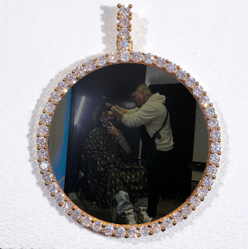 LARGE 3D CIRCLE CUSTOM PICTURE PENDANT