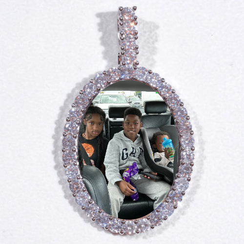 Large 3D Oval Custom Picture Pendant